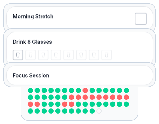 WhenSpace habit types showing time, count, and check-in styles